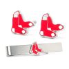 Boston Red Sox Cufflinks and Tie Bar Gift Set