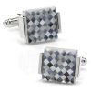 Floating Simulated Lapis and Mother of Pearl Checkered Cufflinks