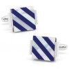 Floating Simulated Lapis and Mother of Pearl Striped Cufflinks