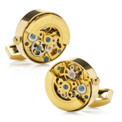 Gold on Gold Kinetic Watch Movement Cufflinks