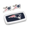 New England Patriots Cufflinks and Cushion Money Clip Gift Set