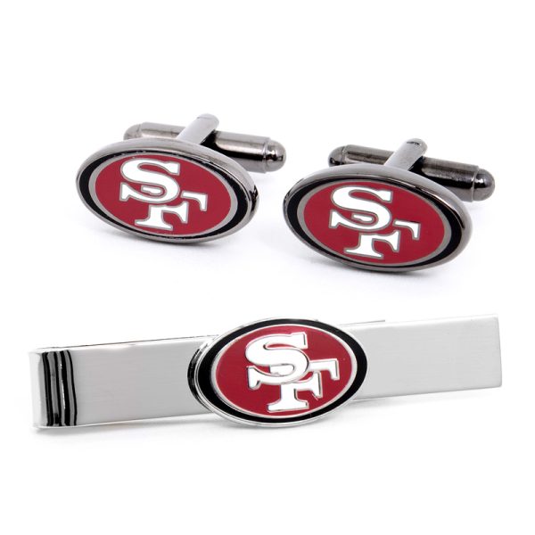 San Francisco 49er's Cufflinks and Tie Bar Gift Set