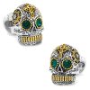 Silver and Gold Day of the Dead Skull Cufflinks