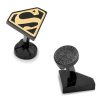 Stainless Steel Black and Gold Superman Cufflinks