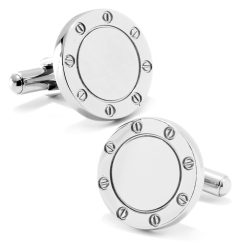 Stainless Steel Engravable Bolted Cufflinks
