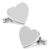 Stainless Steel Heart Engravable Cufflinks