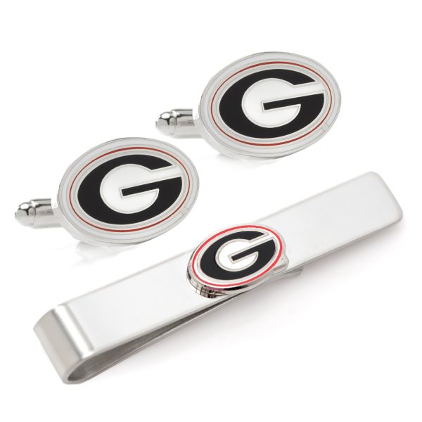 University of Georgia Bulldogs Cufflink and Tie Bar Gift Set