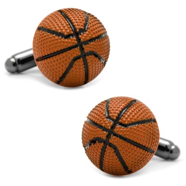 CC-BSKB-BK Basketball Cufflinks