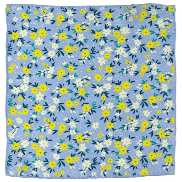 Floral Blue Pocket Square