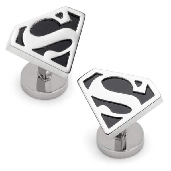 DC-SM-OX-SL_28700c41-f1bb-434e-ae0f-765026a6af9e DC Superman Black Onyx Stainless Steel Cufflinks