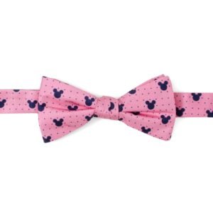 DN-MDT-PK-BT Disney Mickey Mouse Pink Dot Silhouette Pre-Tied Bow Tie