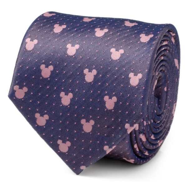 Disney Mickey Mouse Purple and Pink Dot Silhouette Tie