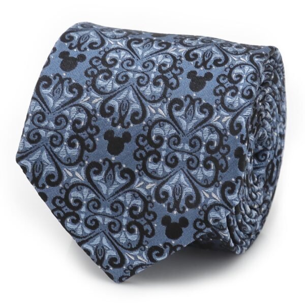 DN-MMMT-BL-TR Disney Mickey Mouse Damask Tile Blue Men's Tie