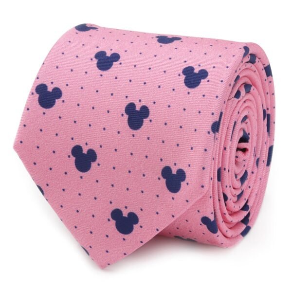 DN-MPD-TR Disney Mickey Mouse Dot Pink Men's Tie