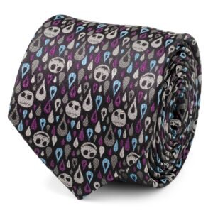 DN-NBC-GRY-TR Disney The Nightmare Before Christmas Jack Skellington Patterned Men's Tie