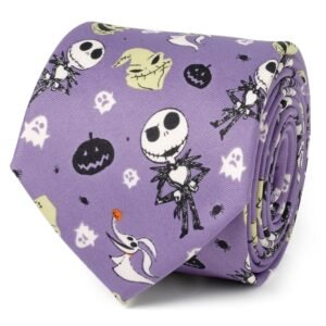 DN-NBC-PRP-TR_6908baf9-c95a-487f-9362-9e028b3e1f9a Disney The Nightmare Before Christmas Purple Men's Tie