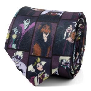 DN-VIL-DR-TR Disney Villains Dark Pattern Men's Tie