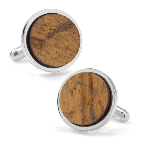 GO-RAWO-SL Ryman Auditorium White Oakwood Gunmetal Cufflinks