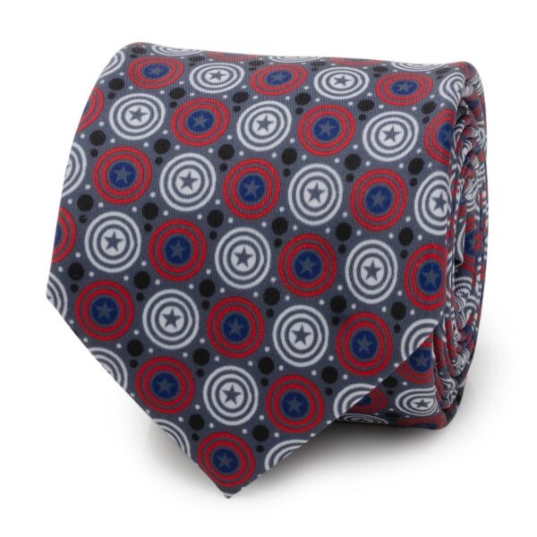 MV-CA-GRY-TR Marvel Captain America Gray Dot Men's Tie