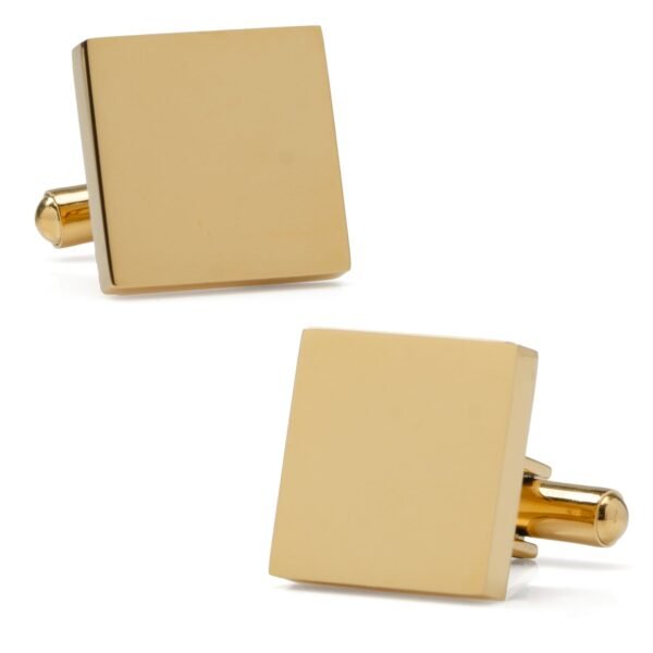 Gold Stainless Engravable Square Cufflinks