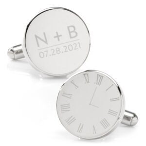 OB-309-CLOCK Custom Clock Engravable Cufflinks