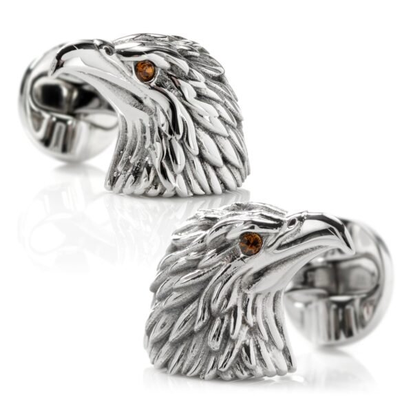 OB-EE-STL_809ce415-adf4-4681-9f7a-6f35eb8026eb Stainless Steel Eagle Head Cufflinks