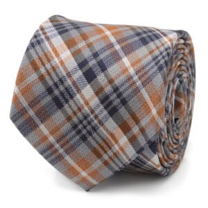 OB-PLD-GRY-TR Gray Plaid Men's Tie