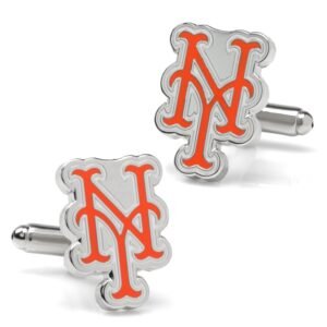 MLB New York Mets Silver Cufflinks