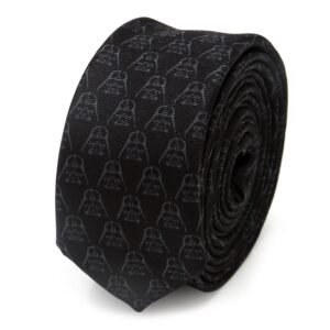 SW-BL-DVH-BK-TS Star Wars Darth Vader Black Skinny Tie