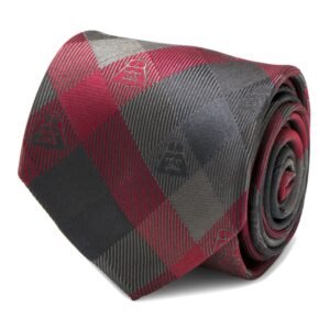 Star Wars Darth Vader Black and Red Plaid Tie