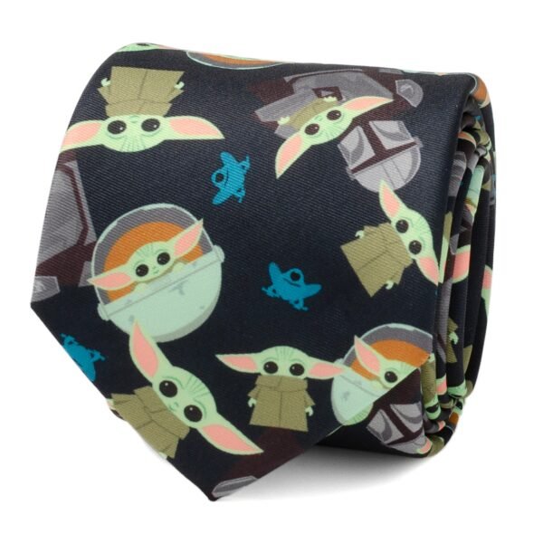 SW-GRG-NV-TR_06c291ad-86c3-4ecd-9606-ef8b4b0d4ce6 Mando Grogu Navy Men's Tie