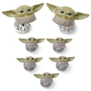 Star Wars Grogu 3D Cufflinks and 5-Stud Set