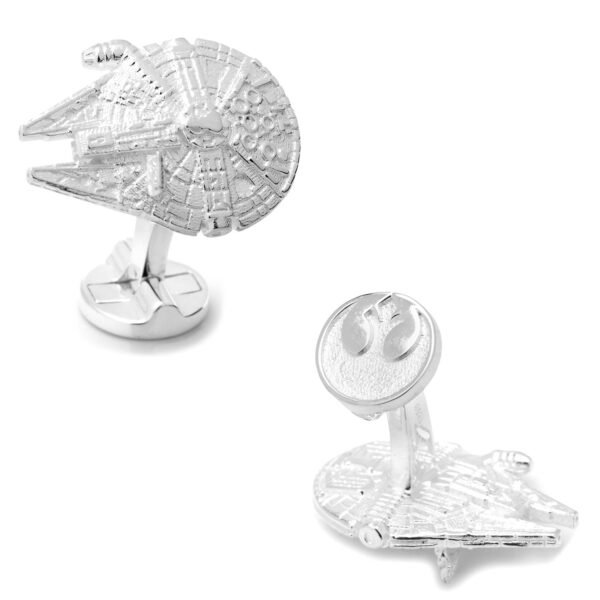 SW-MF7-S925 Star Wars Millennium Falcon Sterling Silver 3D Cufflinks