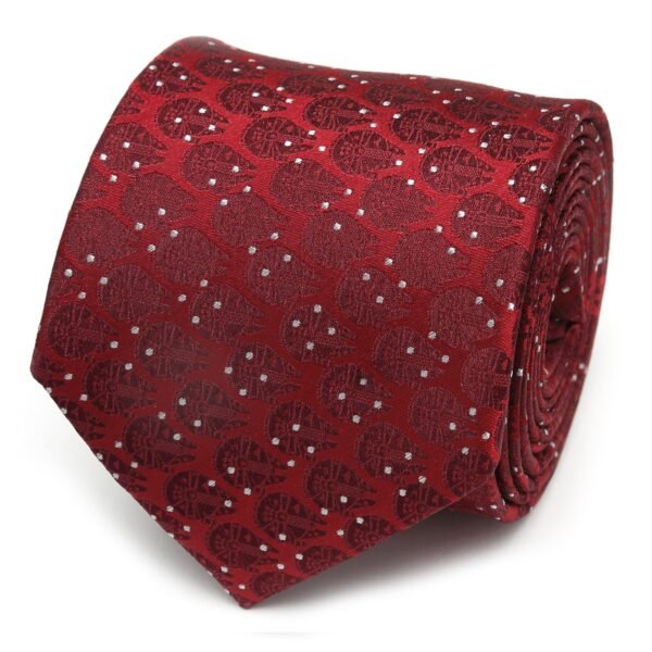 SW-MFDT-RD-TR Star Wars Millennium Falcon Red and White Dot Tie