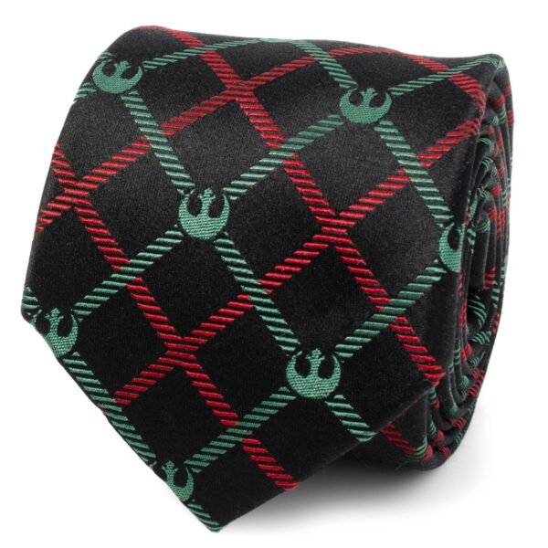 SW-REB-RD-GRN-TR_6d12ccb8-fba7-4787-a1a5-8df26c76df00 Star Wars Rebel Alliance Crest Red, Green, and Black Plaid Tie