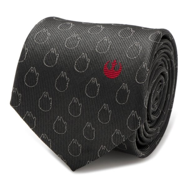 SW-REBF-GRY-TR Star Wars Rebel Alliance and Millennium Falcon Gray Tie with Red Crest