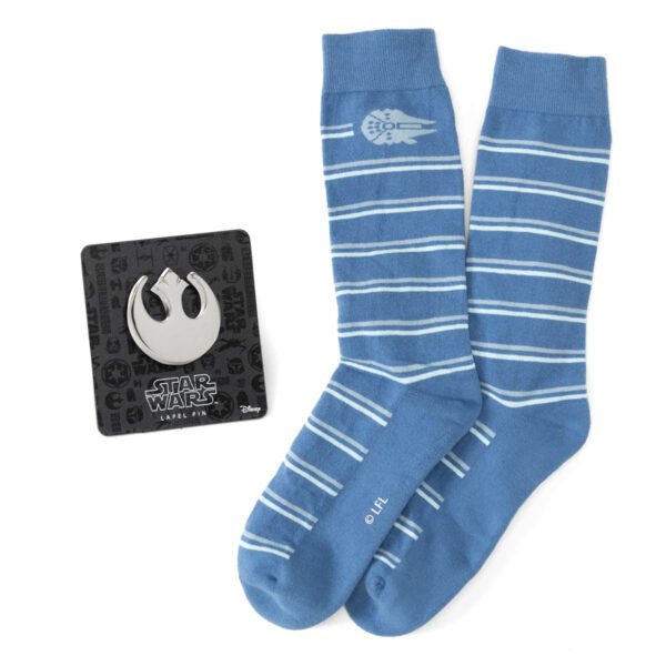 SW-RSFBL-GS Star Wars Millennium Falcon Blue Striped Tie