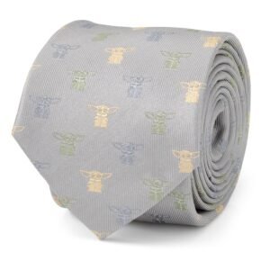 SW-TCBY-GRY-TR Star Wars Grogu Dotted Green Tie