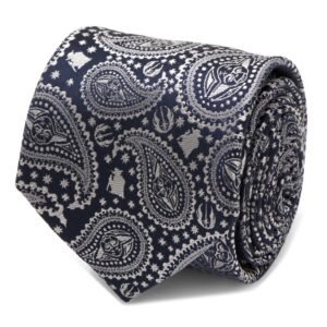 SW-YDPS-BL-TR Star Wars Yoda Navy Paisley Tie