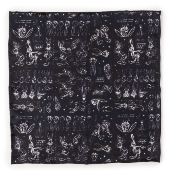 Looney Tunes Bugs Bunny Black Pocket Square